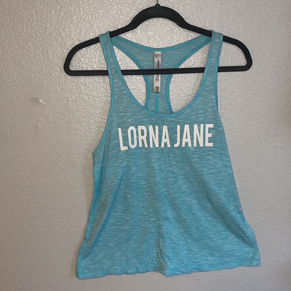 Lorna Jane teal cotton flowy tank